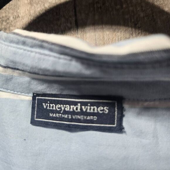 Vineyard Vines Martha's Vineyard Blue Stripe Poplin Button Down Shirt - Picture 3 of 4